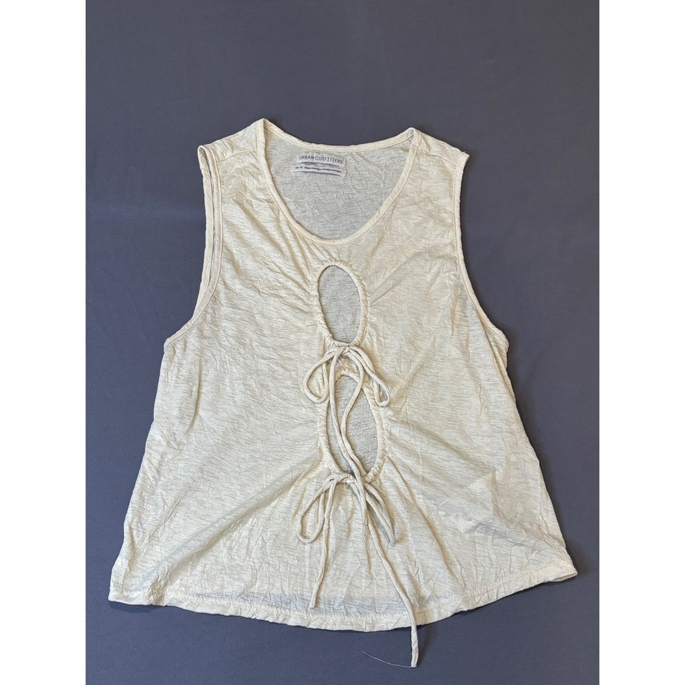 Urban Outfitters Ivory Cutout Tie Front Tank Top‎ Women XS